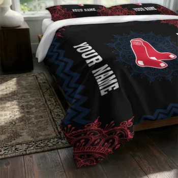 Personalized Boston Red Sox Mandala Lacework Bedding Set Fashion Forward