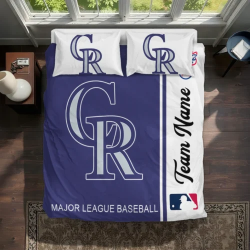 Personalized Colorado Rockies Mlb Logo Bedding Set Best Selling
