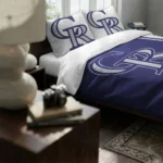 Personalized Colorado Rockies Mlb Logo Bedding Set Best Selling