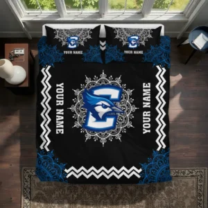 Personalized Creighton Bluejays Mandala Lacework Bedding Set Best Selling