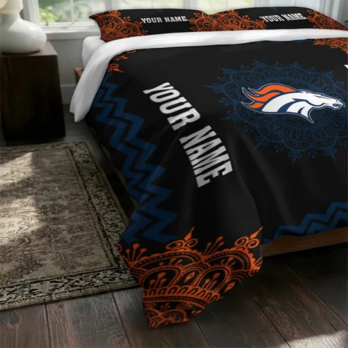 Personalized Denver Broncos Mandala Lacework Bedding Set Fashion Forward