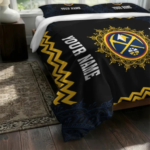 Personalized Denver Nuggets Mandala Lacework Bedding Set Fashion Forward