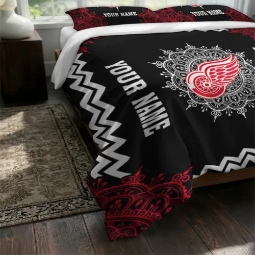 Personalized Detroit Red Wings Mandala Lacework Bedding Set Fashion Forward