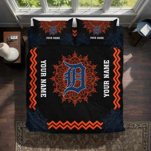 Personalized Detroit Tigers Mandala Lacework Bedding Set Best Selling