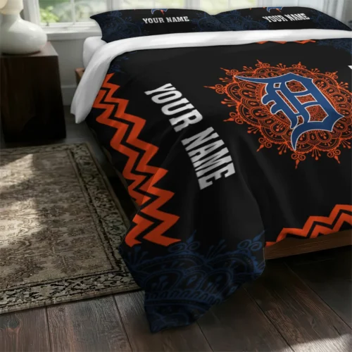 Personalized Detroit Tigers Mandala Lacework Bedding Set Fashion Forward