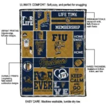 personalized fiu panthers helmet passion blue quilt blanket best selling.webp