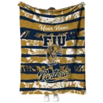 personalized fiu panthers layered florals blue white quilt blanket best selling.webp