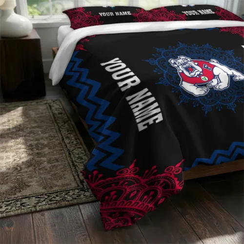 Personalized Fresno State Bulldogs Mandala Lacework Bedding Set Fashion Forward