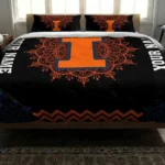 Personalized Illinois Fighting Illini Mandala Lacework Bedding Set Best Selling
