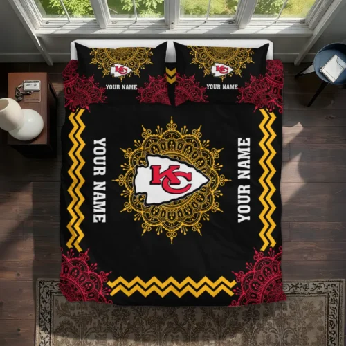 Personalized Kansas City Chiefs Mandala Lacework Bedding Set Best Selling