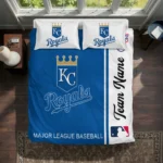 Kansas City Royals Bedding Set - Personalized MLB Logo Blue White 1 Personalized Kansas City Royals Mlb Logo Bedding Set Best Selling