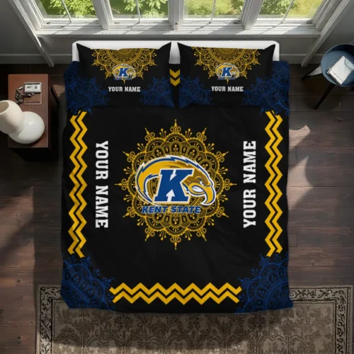 Personalized Kent State Golden Flashes Mandala Lacework Bedding Set Best Selling