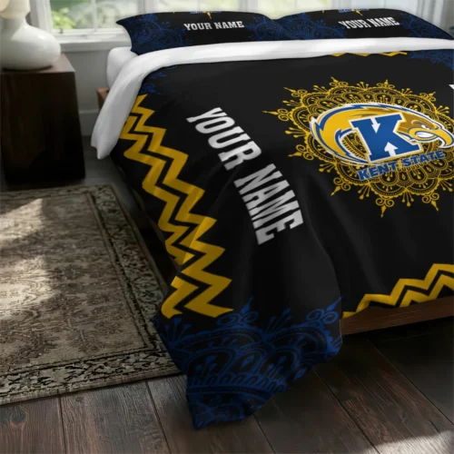 Personalized Kent State Golden Flashes Mandala Lacework Bedding Set Fashion Forward