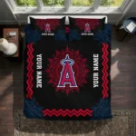 Personalized Los Angeles Angels Mandala Lacework Bedding Set Best Selling
