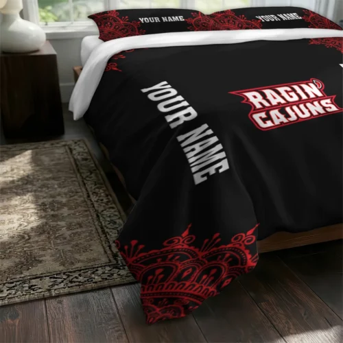 Personalized Louisiana Ragin Cajuns Mandala Lacework Bedding Set Fashion Forward