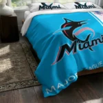 Personalized Miami Marlins Mlb Logo Bedding Set Best Selling