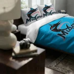 Personalized Miami Marlins Mlb Logo Bedding Set Best Selling