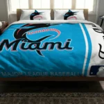 Personalized Miami Marlins Mlb Logo Bedding Set Best Selling