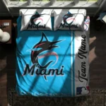 Personalized Miami Marlins Mlb Logo Bedding Set Best Selling