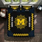 Personalized Michigan Wolverines Mandala Lacework Bedding Set Best Selling