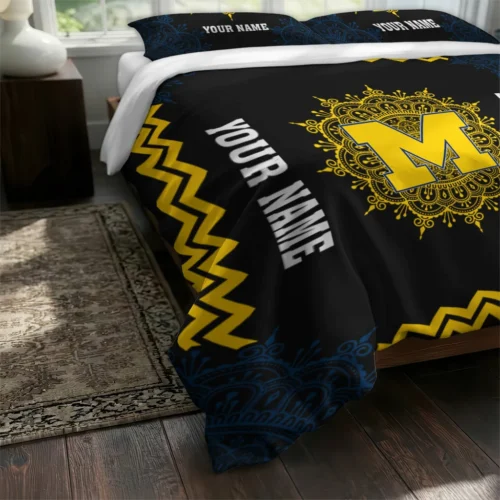 Personalized Michigan Wolverines Mandala Lacework Bedding Set Fashion Forward