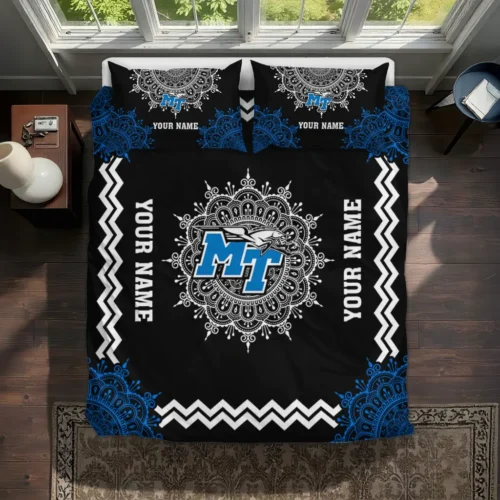 Personalized Middle Tennessee Blue Raiders Mandala Lacework Bedding Set Best Selling