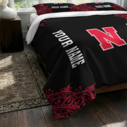 Personalized Nebraska Cornhuskers Mandala Lacework Bedding Set Fashion Forward