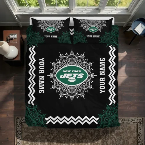 Personalized New York Jets Mandala Lacework Bedding Set Best Selling