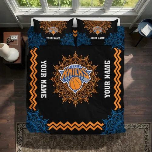Personalized New York Knicks Mandala Lacework Bedding Set Best Selling