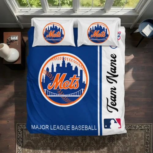 Personalized New York Mets Mlb Logo Bedding Set Best Selling