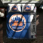 Personalized New York Mets Mlb Logo Bedding Set Best Selling