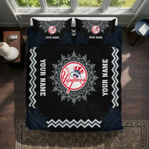 Personalized New York Yankees Mandala Lacework Bedding Set Best Selling