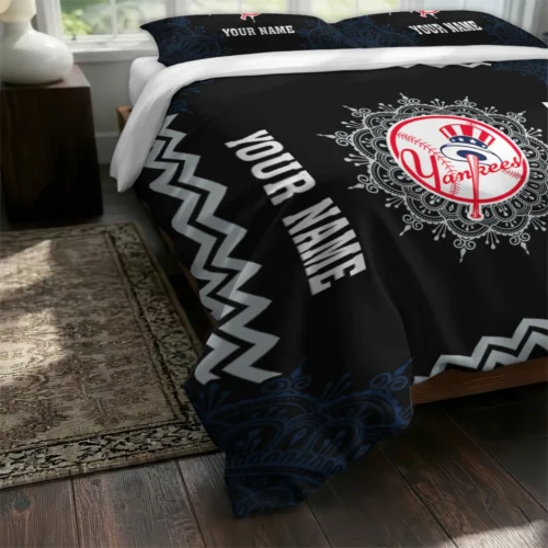 Personalized New York Yankees Mandala Lacework Bedding Set Fashion Forward