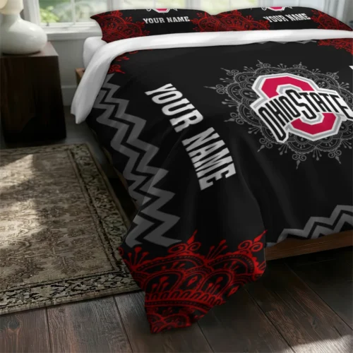 Personalized Ohio State Buckeyes Mandala Lacework Bedding Set Fashion Forward