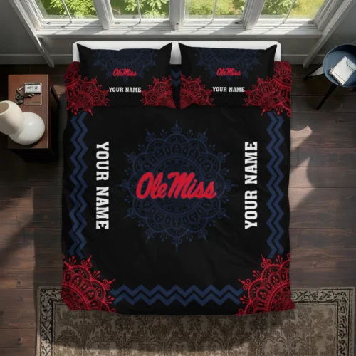 Personalized Ole Miss Rebels Mandala Lacework Bedding Set Best Selling