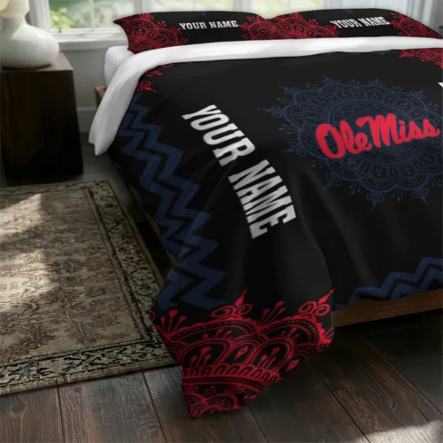 Personalized Ole Miss Rebels Mandala Lacework Bedding Set Fashion Forward