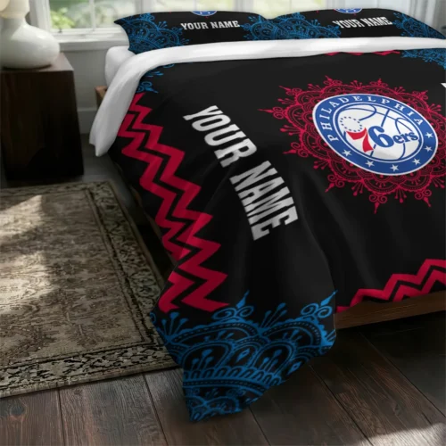 Personalized Philadelphia 76ers Mandala Lacework Bedding Set Fashion Forward