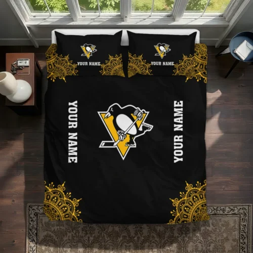 Personalized Pittsburgh Penguins Mandala Lacework Bedding Set Best Selling