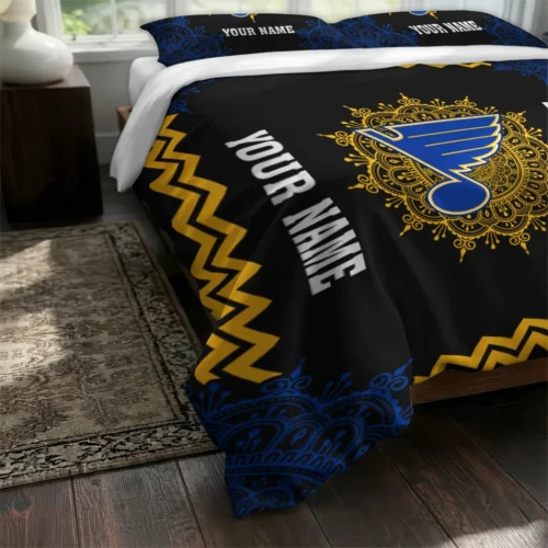 Personalized St Louis Blues Mandala Lacework Bedding Set Fashion Forward