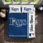 Personalized Tampa Bay Rays Mlb Logo Bedding Set Best Selling