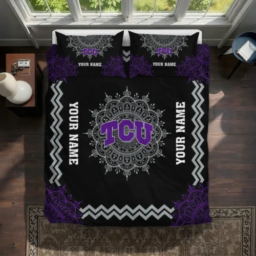 Personalized Tcu Horned Frogs Mandala Lacework Bedding Set Best Selling