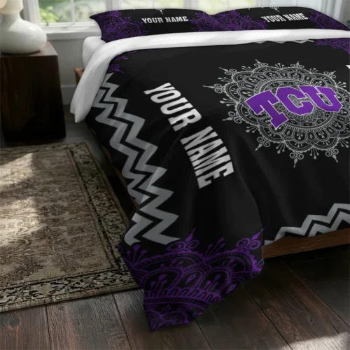 Personalized Tcu Horned Frogs Mandala Lacework Bedding Set Fashion Forward
