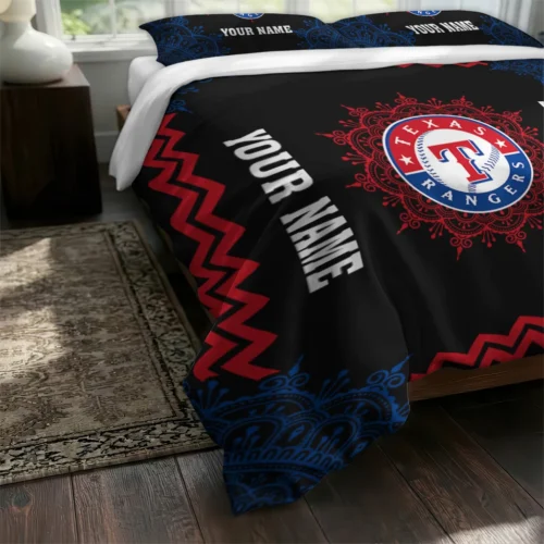 Personalized Texas Rangers Mandala Lacework Bedding Set Fashion Forward