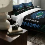 Personalized Tulane Green Wave Mandala Lacework Bedding Set Best Selling