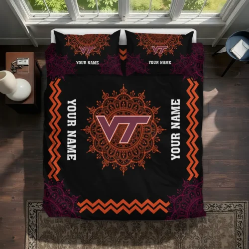 Personalized Virginia Tech Hokies Mandala Lacework Bedding Set Best Selling