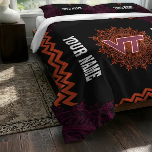 Personalized Virginia Tech Hokies Mandala Lacework Bedding Set Fashion Forward