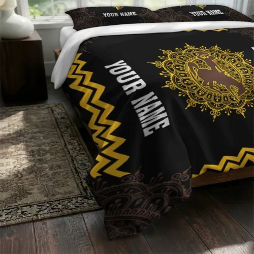 Personalized Wyoming Cowboys Mandala Lacework Bedding Set Fashion Forward