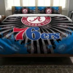 Philadelphia 76ers Sunburst Splatter Bedding Set Best Selling