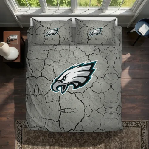 Philadelphia Eagles Cracked Texture Bedding Set Best Selling