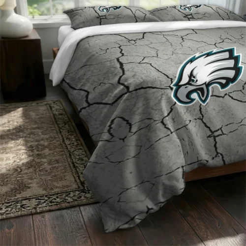 Philadelphia Eagles Cracked Texture Bedding Set Fashion Forward